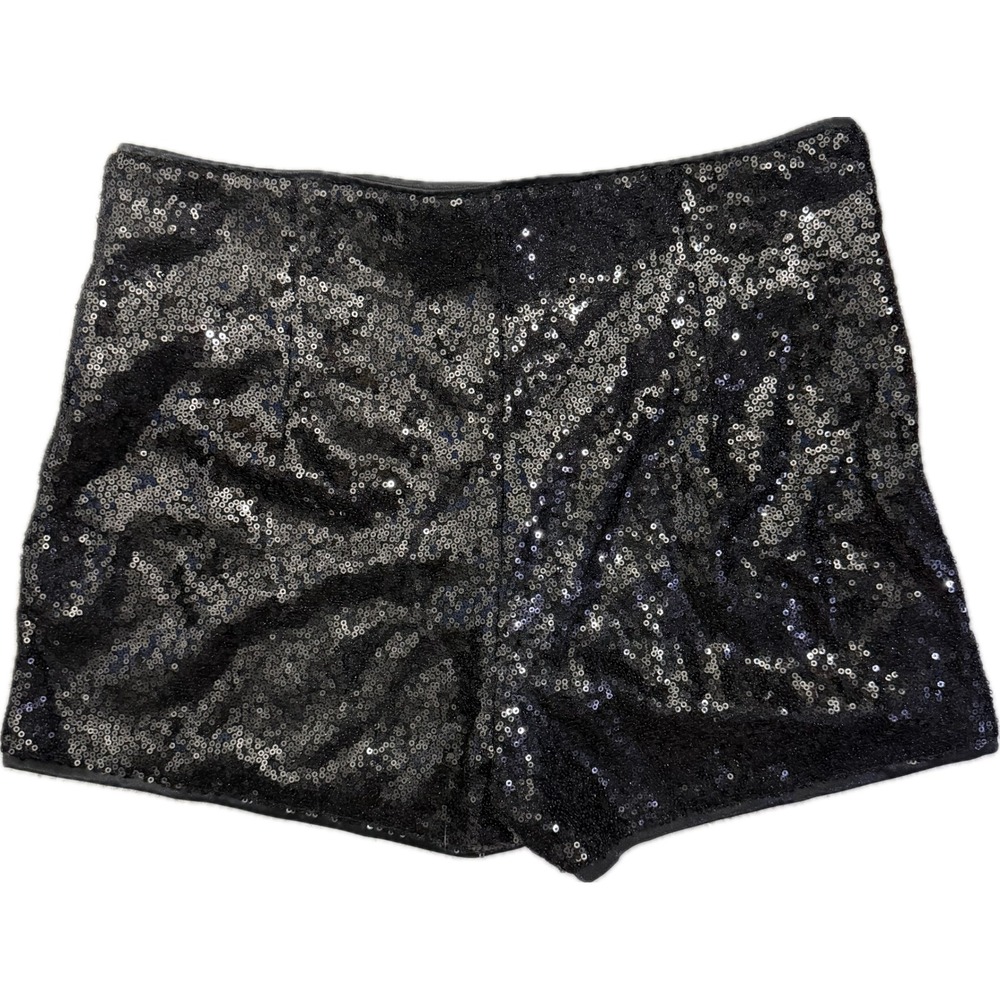 NWT Makemechic Black Sequin High Waist Mini Party Concert Shorts Medium - Picture 5 of 9